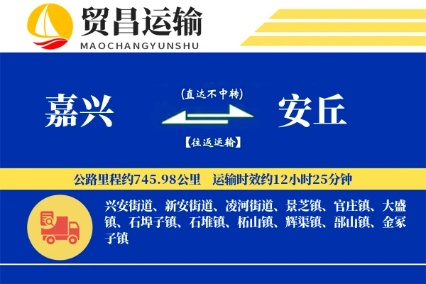 嘉兴到安丘物流公司