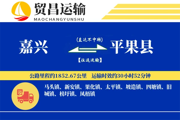 嘉兴到平果县物流专线-嘉兴至平果县货运公司