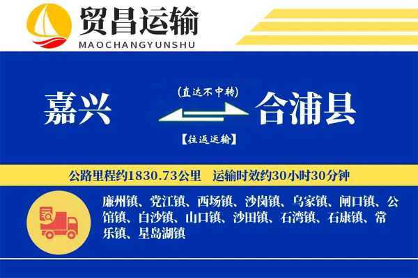 嘉兴到合浦县物流专线-嘉兴至合浦县货运公司