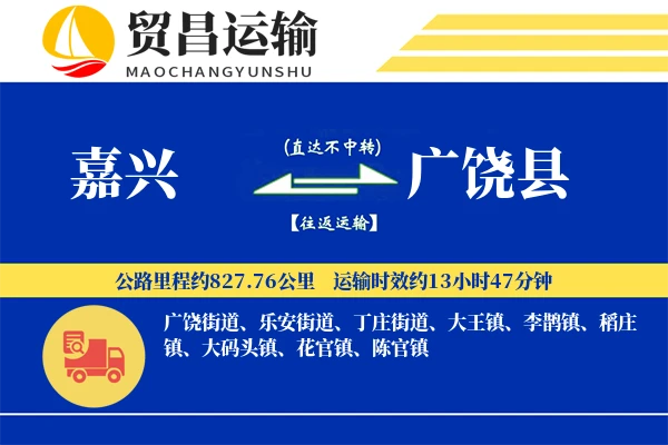 嘉兴到广饶县物流公司