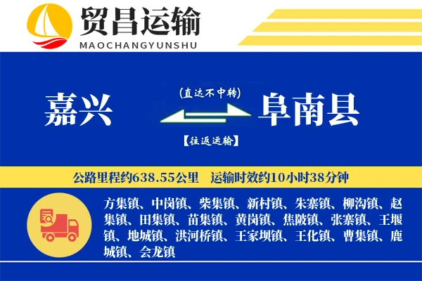 嘉兴到阜南县物流公司
