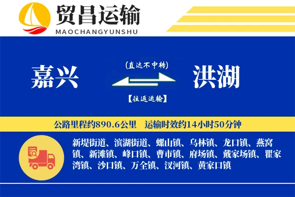 嘉兴到洪湖物流公司