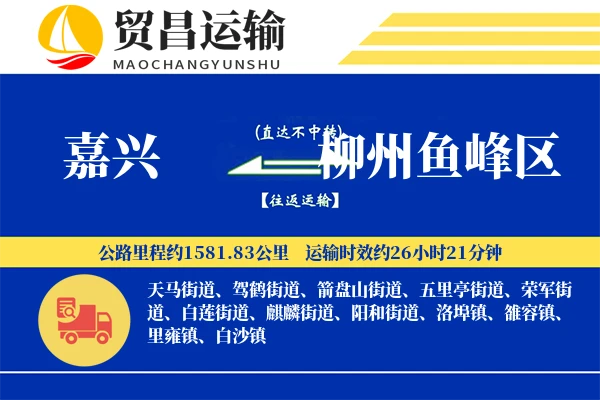 嘉兴到柳州鱼峰区物流公司