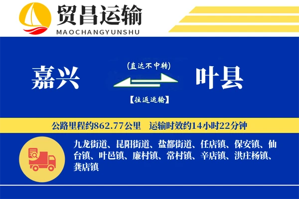 嘉兴到叶县物流公司