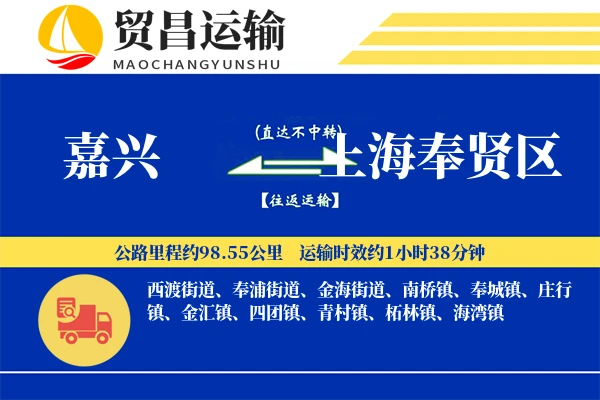 嘉兴到上海奉贤区物流公司