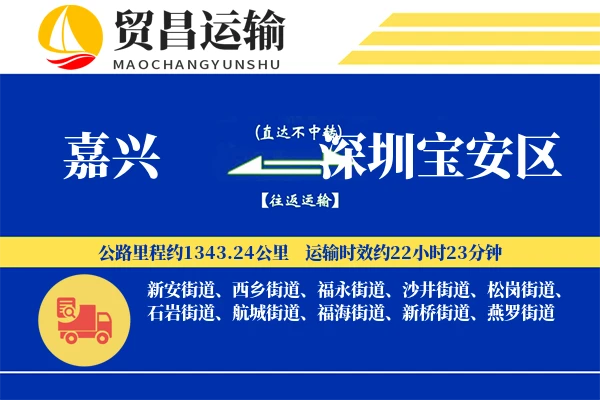 嘉兴到深圳宝安区物流专线-嘉兴至深圳宝安区货运公司