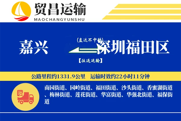 嘉兴到深圳福田区物流专线-嘉兴至深圳福田区货运公司