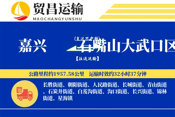 嘉兴到石嘴山大武口区物流公司