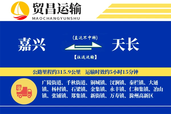 嘉兴到天长物流公司