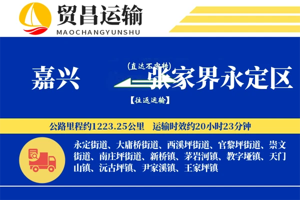 嘉兴到张家界永定区物流公司