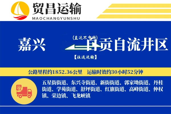 嘉兴到自贡自流井区物流专线-嘉兴至自贡自流井区货运公司