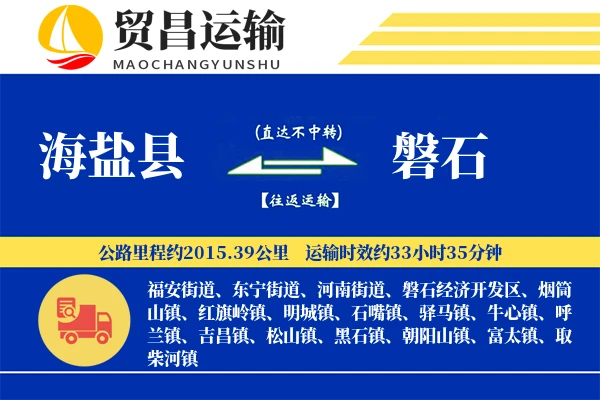 海盐县到磐石物流专线-海盐县至磐石货运公司