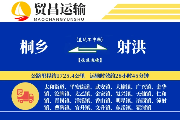 桐乡到射洪物流专线-桐乡至射洪货运公司