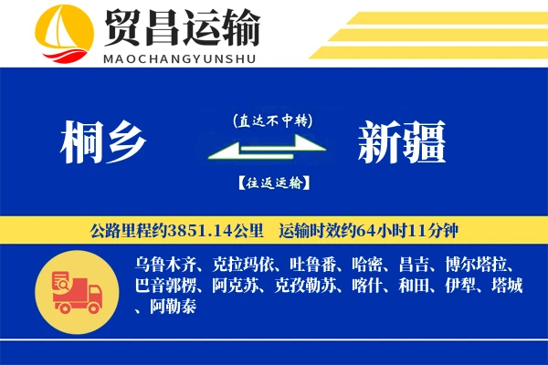 桐乡到新疆物流公司
