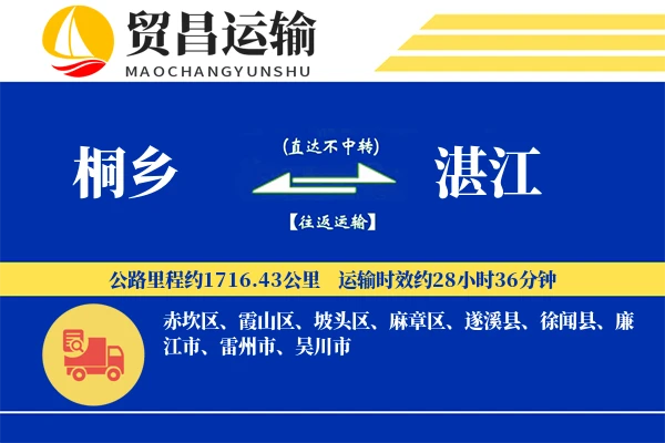 桐乡到湛江物流公司